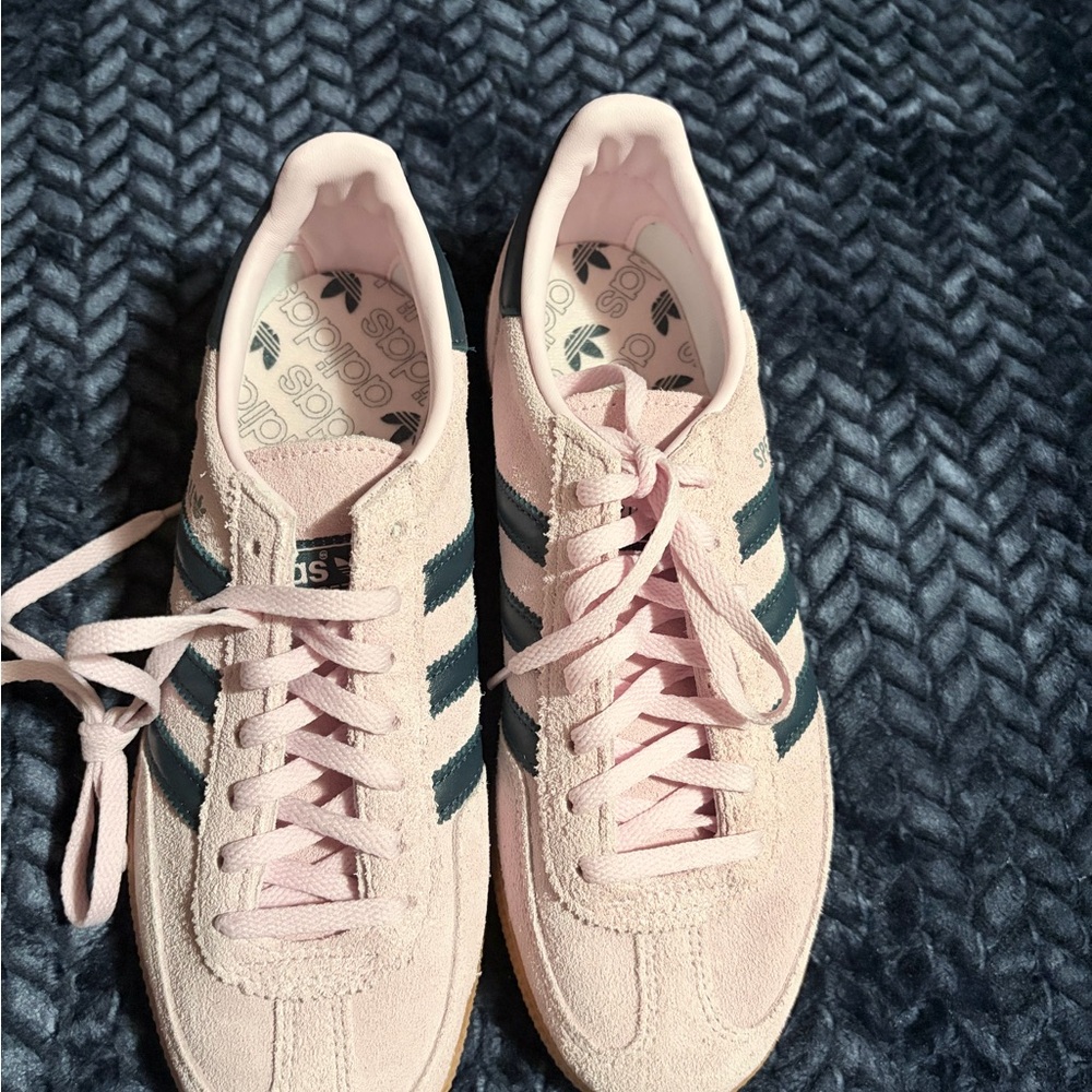 Adidas Women's Soft Pink and Black Sneakers